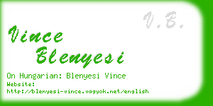 vince blenyesi business card